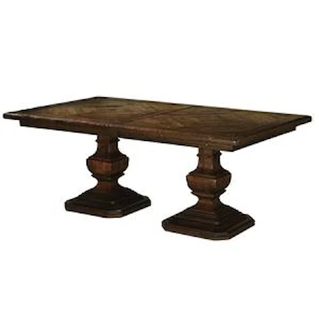 Double Pedestal Rectangle Top Dining Table